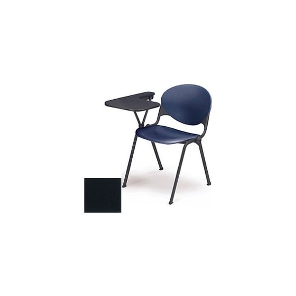 Designer Stacking Arm Chair Desk w/ Left Handed Tablet  - Charcoal Seat & Back